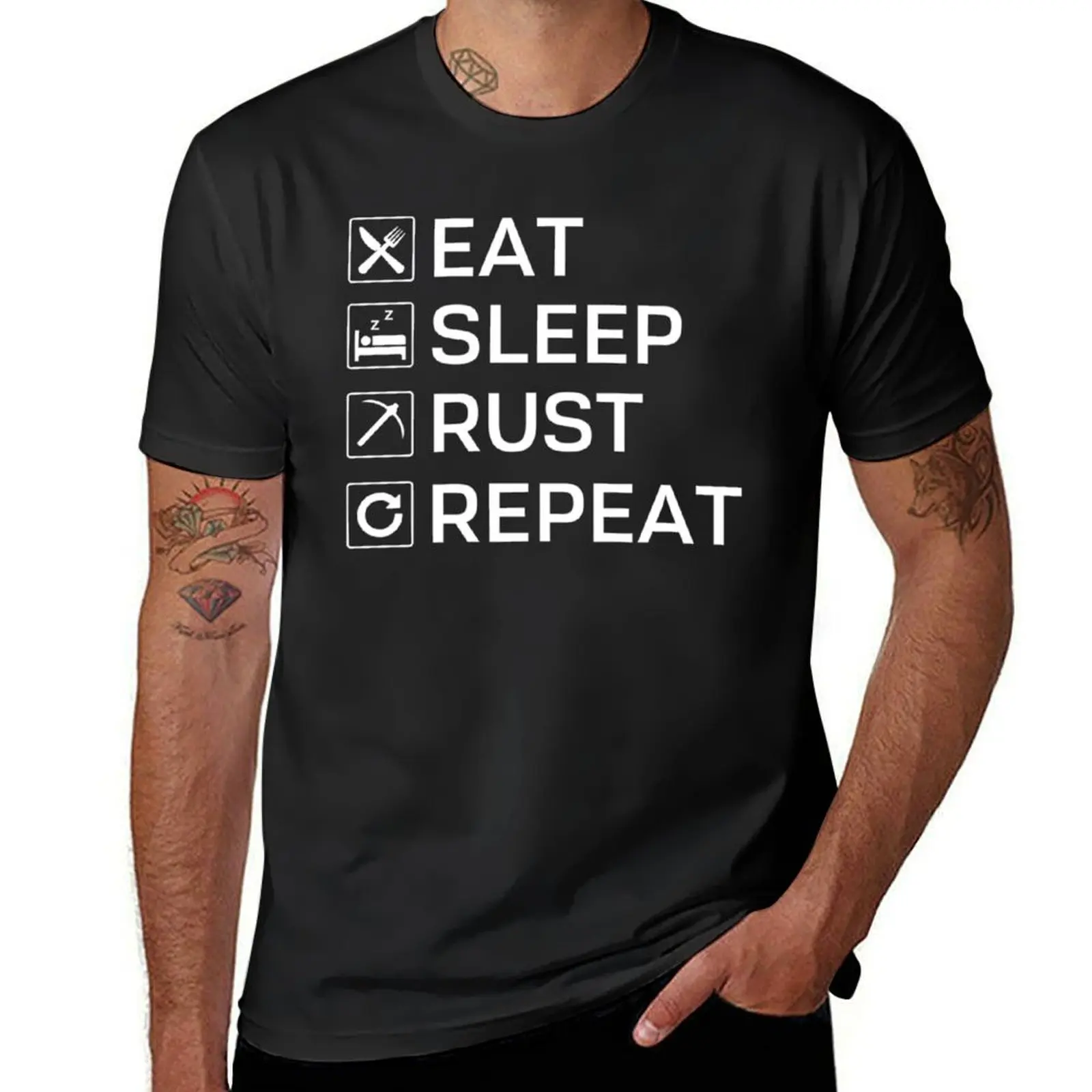 

Eat Sleep Rust Repeat T-Shirt cotton graphic tees vintage customizeds plus size men clothing