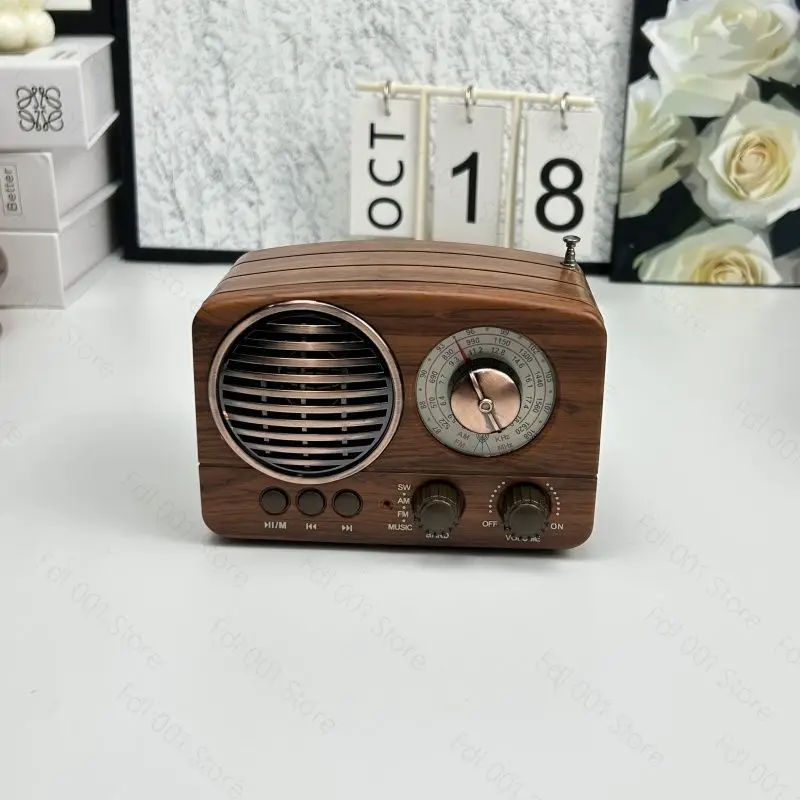 Radio 1160BT Walnut‑Color Bluetooth Speaker TF Card USB Drive Playback
