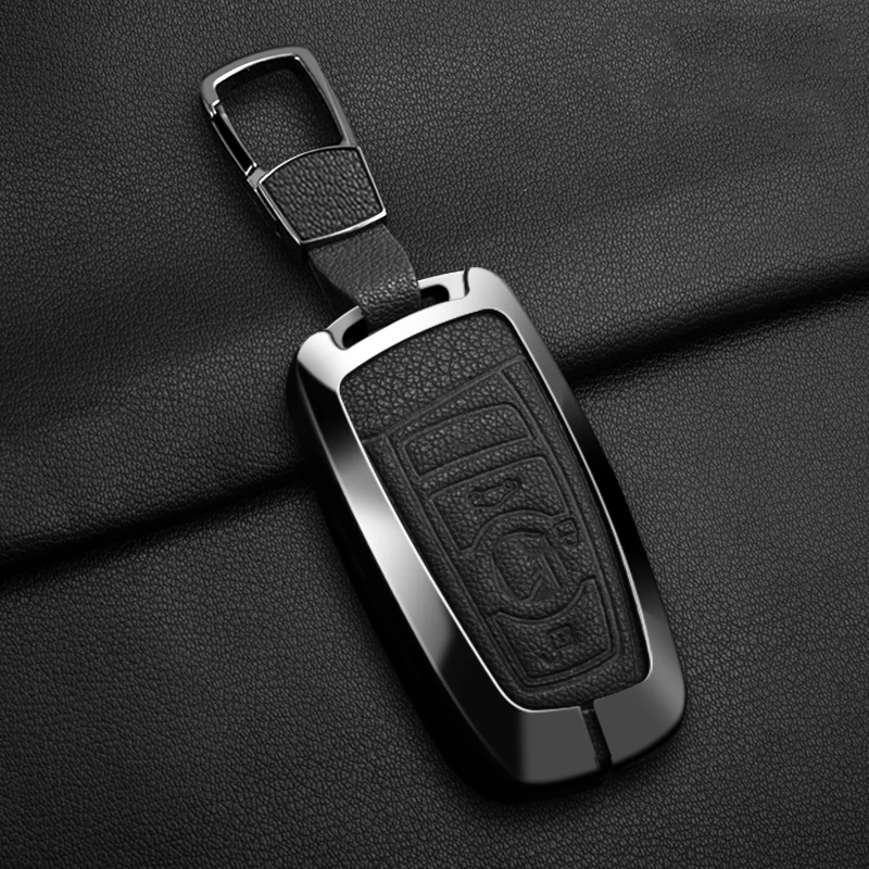 الماعز الجلود سبائك الزنك سيارة مفتاح القضية لسيارات BMW X1 X3 X4 X5 1 3 5 7 سلسلة F10 F15 F16 F20 F30 F10 F25 M3 M4 M5 سيارة حافظة مفتاح بعيد #4