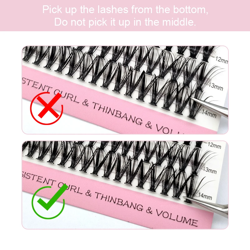 Giggleye 12 Row 30D&40D DIY Clusters Fake Eyelash Extension 240PCS Volume Lashes 8-14mm Mix Segmented Faux Mink Lashes