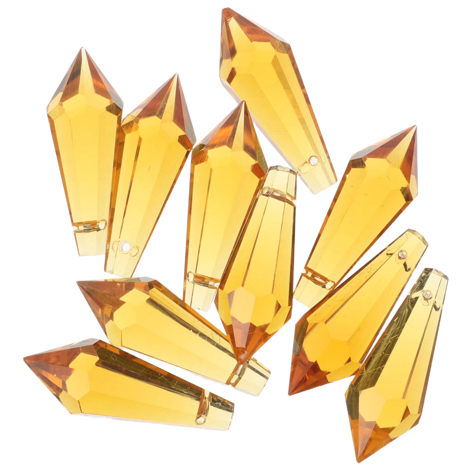 

10Pcs Crystal Chandelier Teardrop Pendants Elegant Glass Prism Beads Hanging Ornaments Lighting Decorations for Home