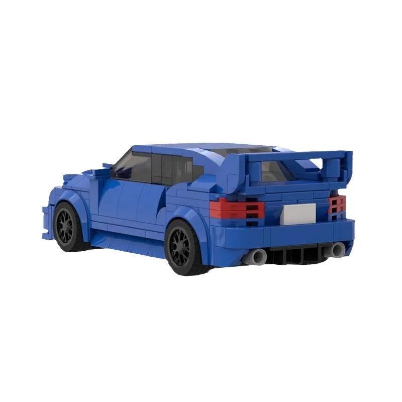 Modelo de coche compatible con Moc, cabeza de sti, texto D, tecnología sedán, bloque de construcción modular, regalo de Navidad, juguete para niños, conjunto DIY de montaje