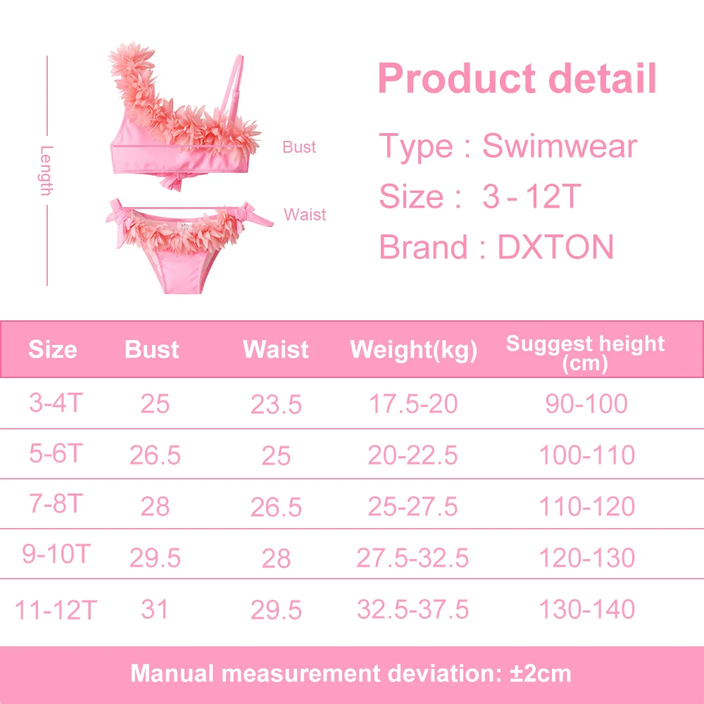 DXTON Girls Bikinis Sets Kids Ruffle Tops Shorts Swimwear Summer Beach Costumes Swimsuit Bathing Suit Toddlers Clothes Set