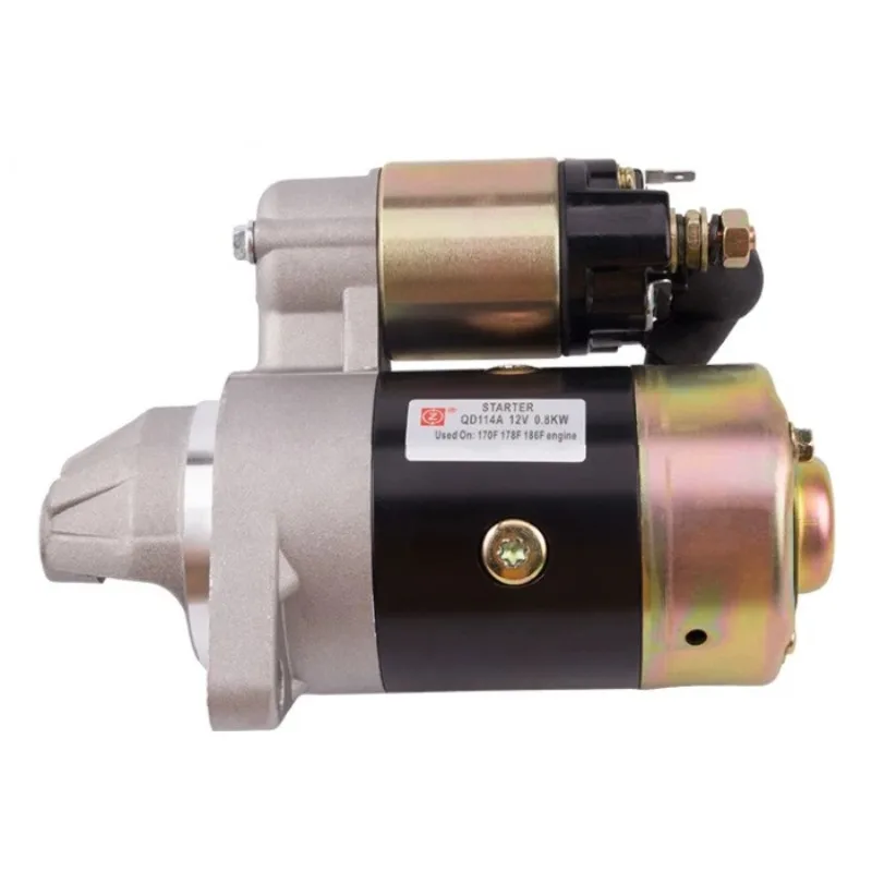 QD114A starter 12V is suitable for air-cooled diesel engines 170F, 178F, 186F, and 192F starting motors