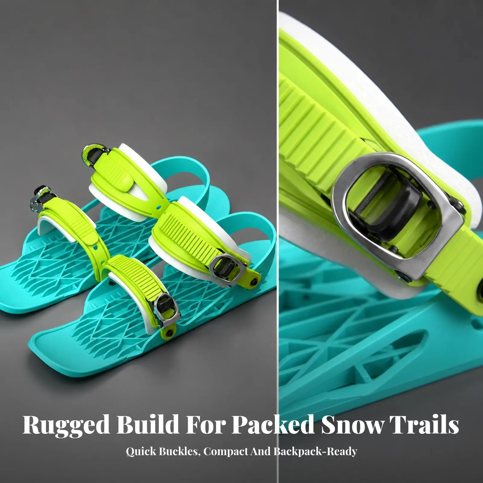 Mini Ski Skates Reinforced Snowskates Ski Shoes Rugged Snowblades Lightweight for Skiers, Snow Parks, Sledding Hills