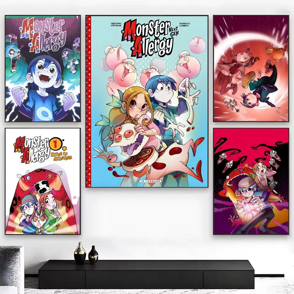 Comic Series M-monster Allergy Poster Chic Aesthetic Self-Stick Wall Poster Bedroom & Dorm Room Decor
