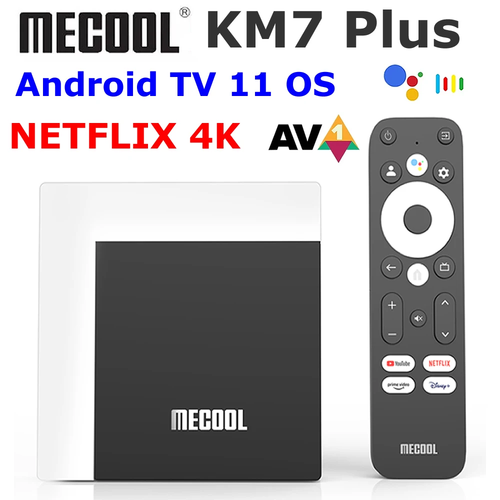 

Mecool KM7 Plus Android 11 TV Box Google Certified Android TV 11 OS Netflix 4K Streaming Box Amlogic S905Y4 AV1 Media Player