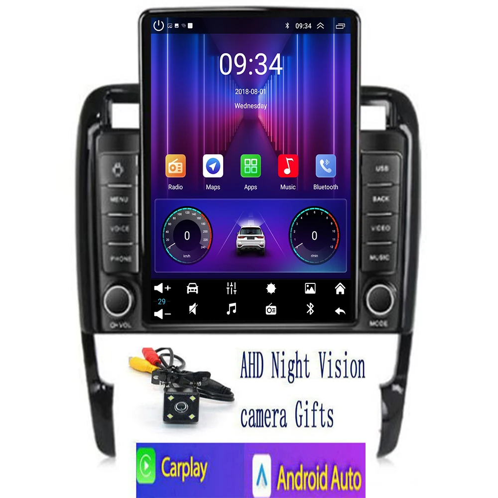 Radio de coche Android 14 para Porsche Cayenne 2002 -2009 2010 Carplay Android Auto estéreo Multimedia reproductor de pantalla inteligente audio