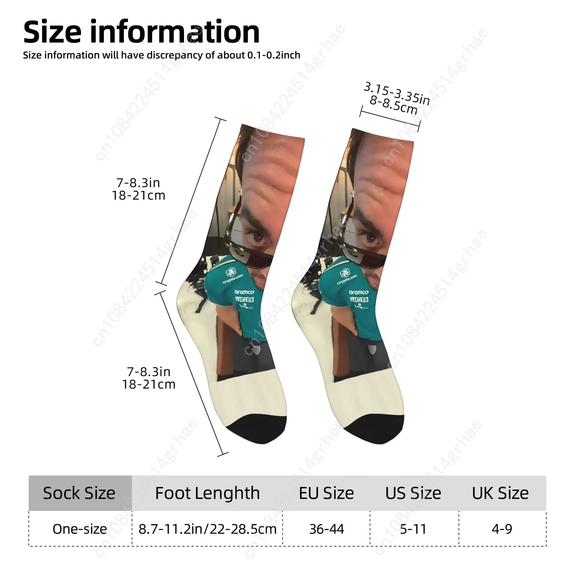 Fernandos Alonsos chaussettes de course Harajuku bas automne anti-dérapant unisexe hommes chaussettes conception douce chaussettes de sport de plein air