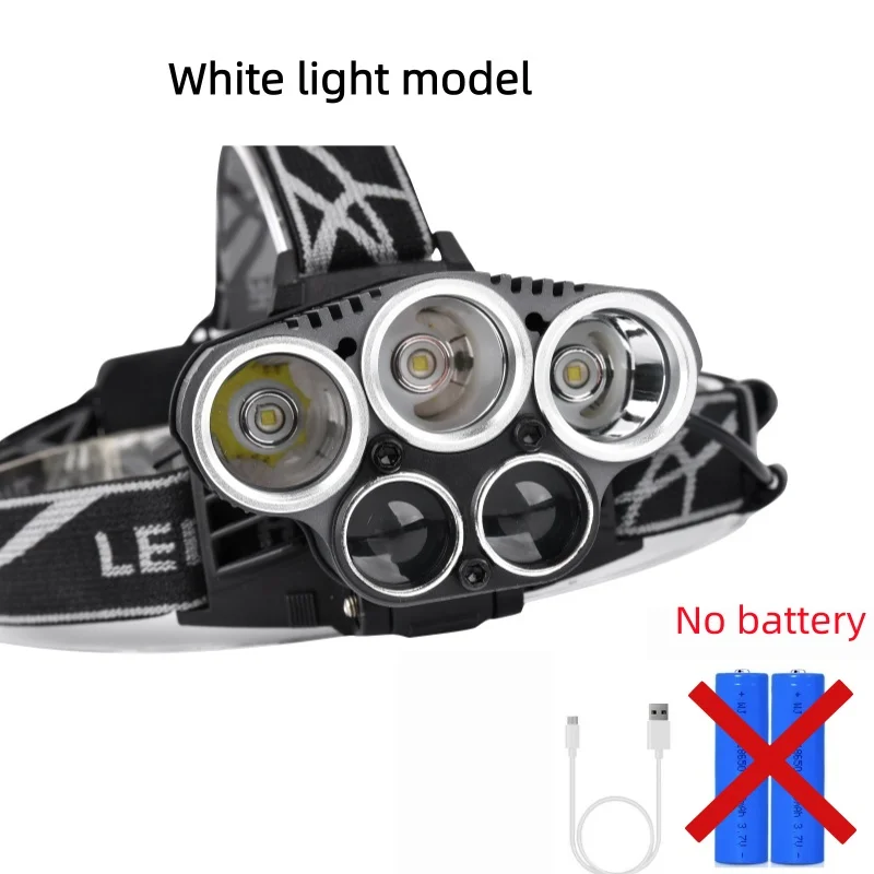 JIASHUAIXIN XPE + COB Koplamp Type-C Opladen Lichtgewicht Koplamp 5LED Inductieve Koplamp Rood Licht Inductieve Koplamp