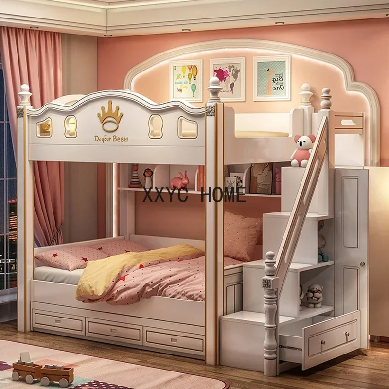 

Girl Bunk Children Beds Luxury Storage Bedroom Baby Children Beds Princess Modern Camas Infantiles Kids Bed Set Furniture BL50CB