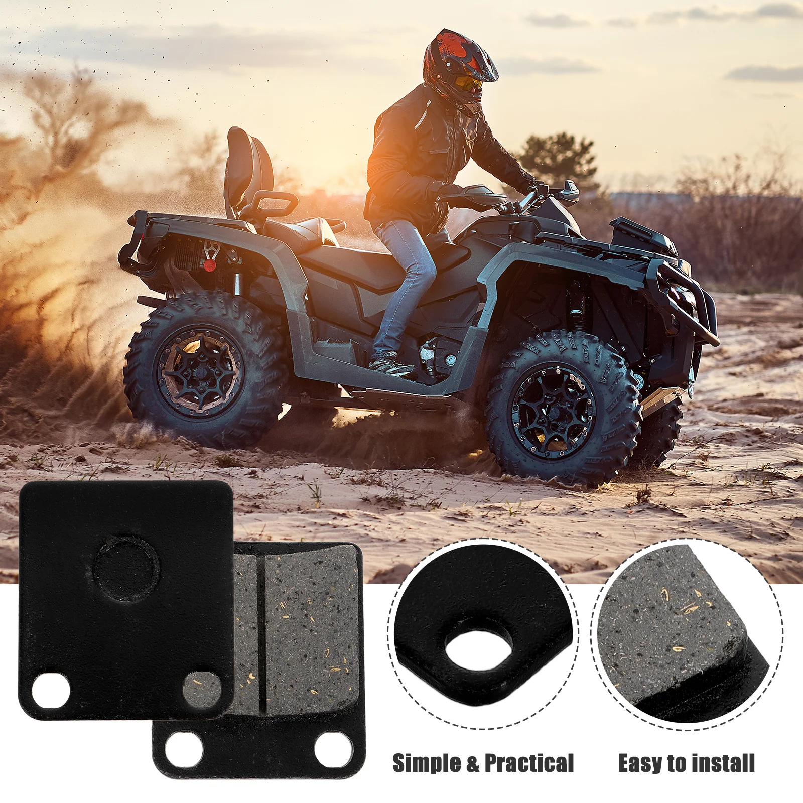 1Pair Brake Pads for Atv Off-Road Motorcycle Dirt Bike Go Kart Quad Rear Disc Brake Replacement High Set