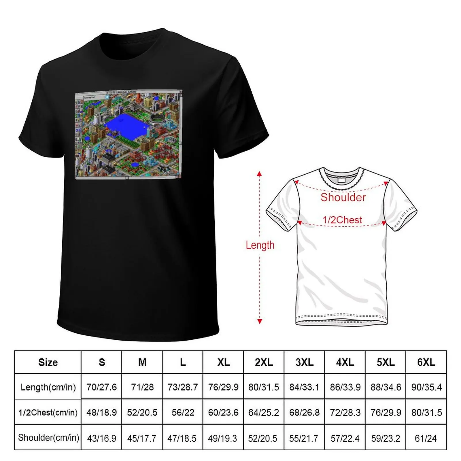 Sim City 2000 retro windows T-Shirt Gym Exercise Short Sleeve T-Shirt