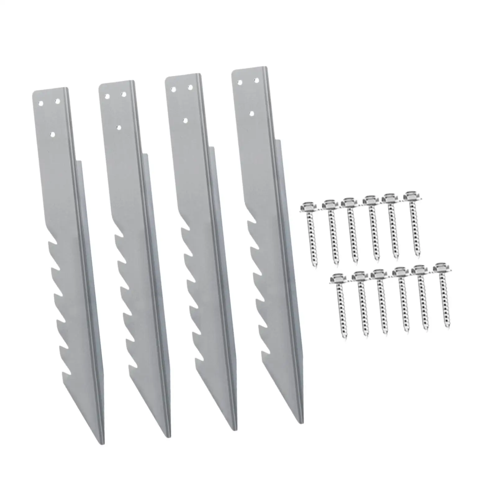 4 Pieces Fence Post Anchor Spikes Sturdy 16inch Long Accessories Multifunctional Simple Assembly for Road Signage with Screws
