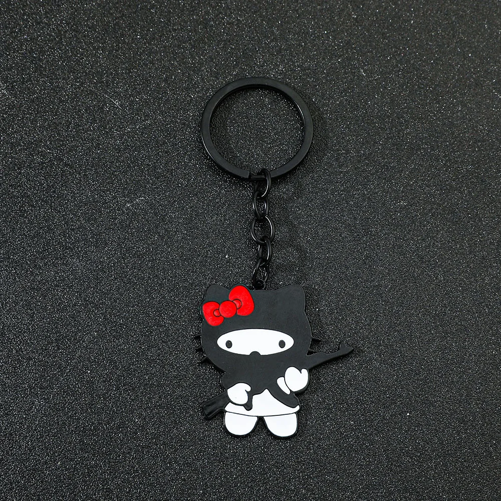 Sanrio Cartoon Hello Kitty Keychain Creative Gangster Robber Style Personalised Kitty Cat Keychain Gift for Bag Pendant