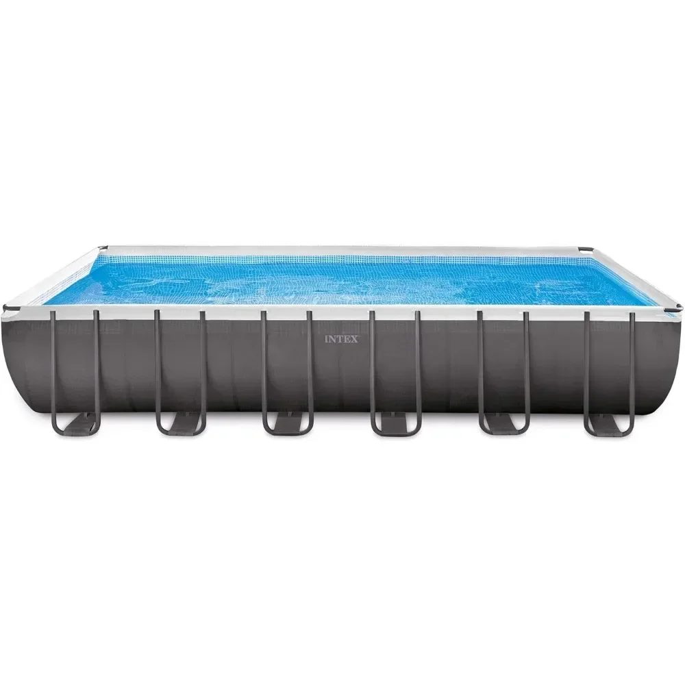 Ensemble de piscine rectangulaire Ultra XTR, flotteurs de salon, rafraîchisseur de 72 canettes, relaxation ultime dans le jardin, 24x12x52