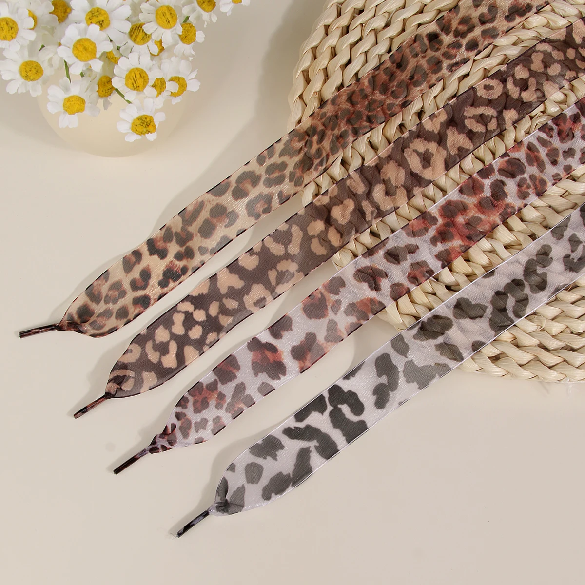 2,5 cm breite flache Schnürsenkel | Leichte Chiffon-Schnürsenkel mit Jacquard-Muster | Sportschuhbänder für Männer und Frauen – Detail 9