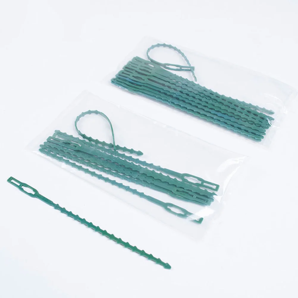 

100pcs Garden Zip Ties Plant Support Straps Reusable Vine Fixing Buckles Eco-Friendly Adjustable Plastic Cable For Yard Home