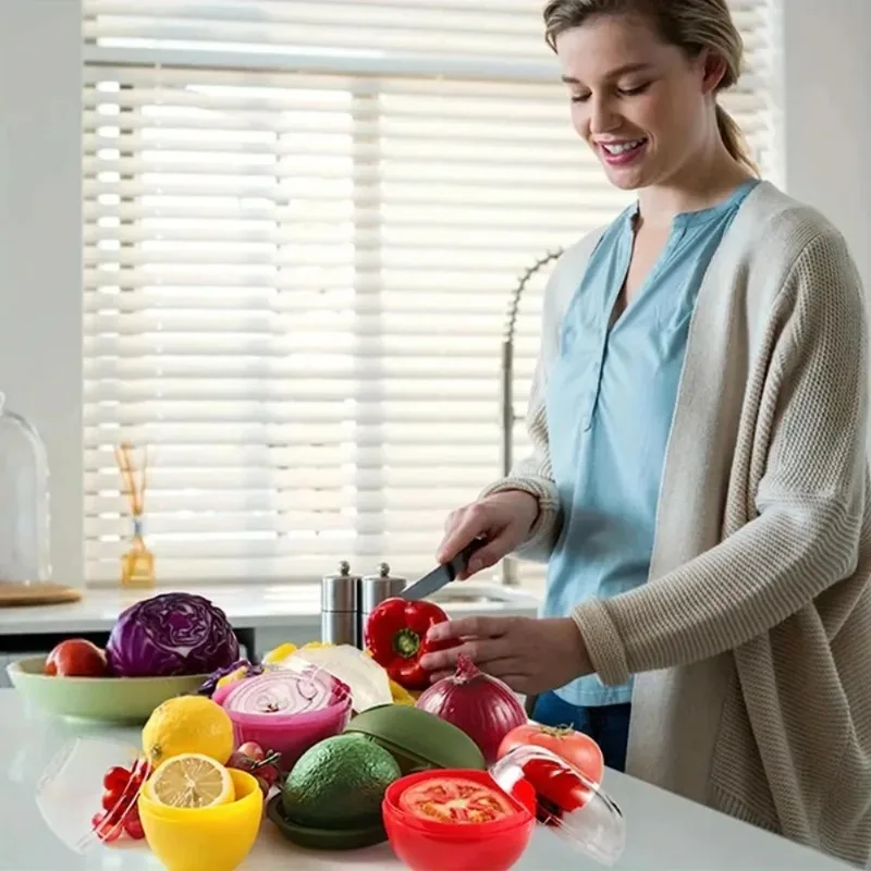 Food Box Plastic Sealed Creative Organizer Crisper Vegetable Containers Onion Garlic Green Pepper Fresh Storage Kitchen Tool image 3