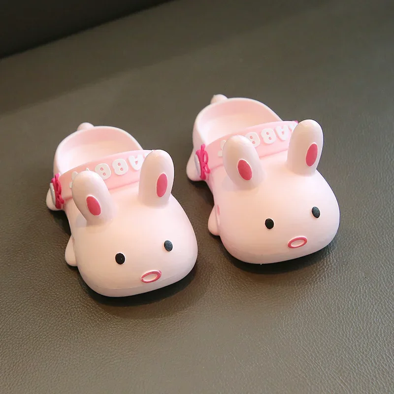 Children's Slippers Parent-child Home Cartoon Rabbit Toe-cap Slipper Baby and Mother Outdoor Beach Sandals Kid's Garden Shoes