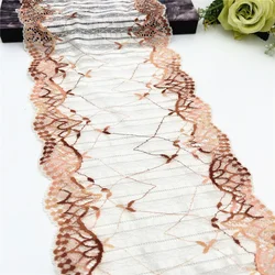 3y/lot Width 18cm Pink Apricot Elastic Stretch Lace Trim Skirt Hem For Clothes Sewing Accessories Lingerie Lace Dress Underware