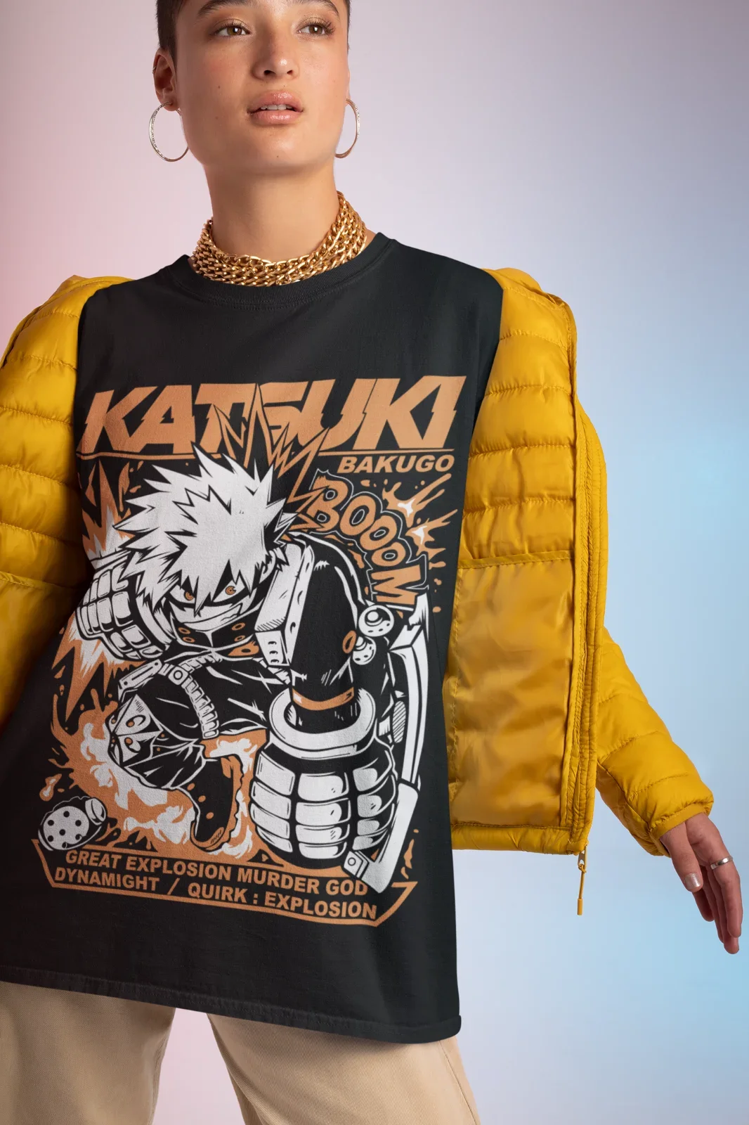 Bakugo Katsuki T-Shirt  Hero  MHA Anime Girl Gift Shirt Tee All Size Y2k Top  Women Clothing  Women Clothes  Tops image 4