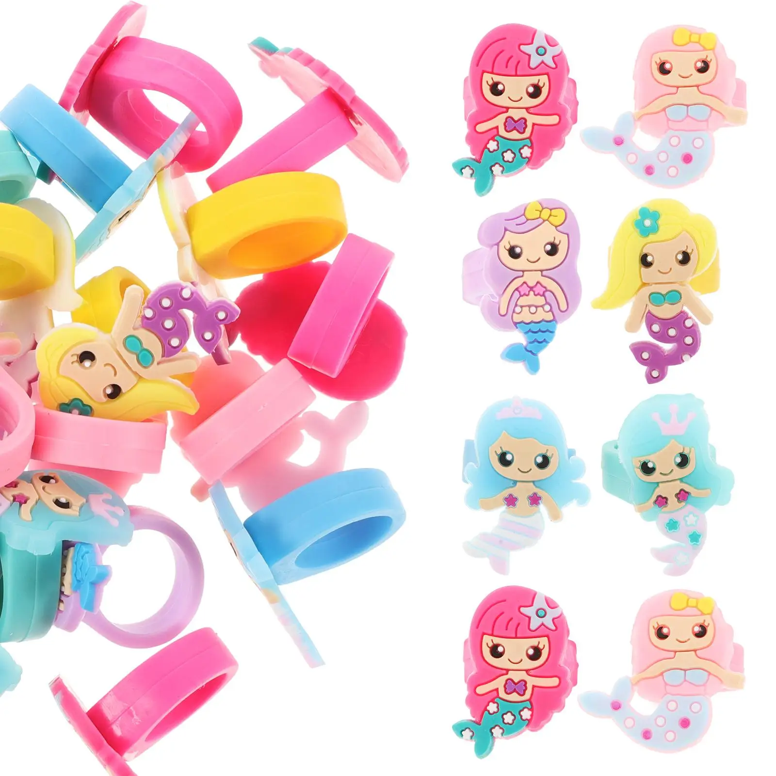 

Party Children's Rings Little Girls Jewelry Mermaid Birthday Toddler for