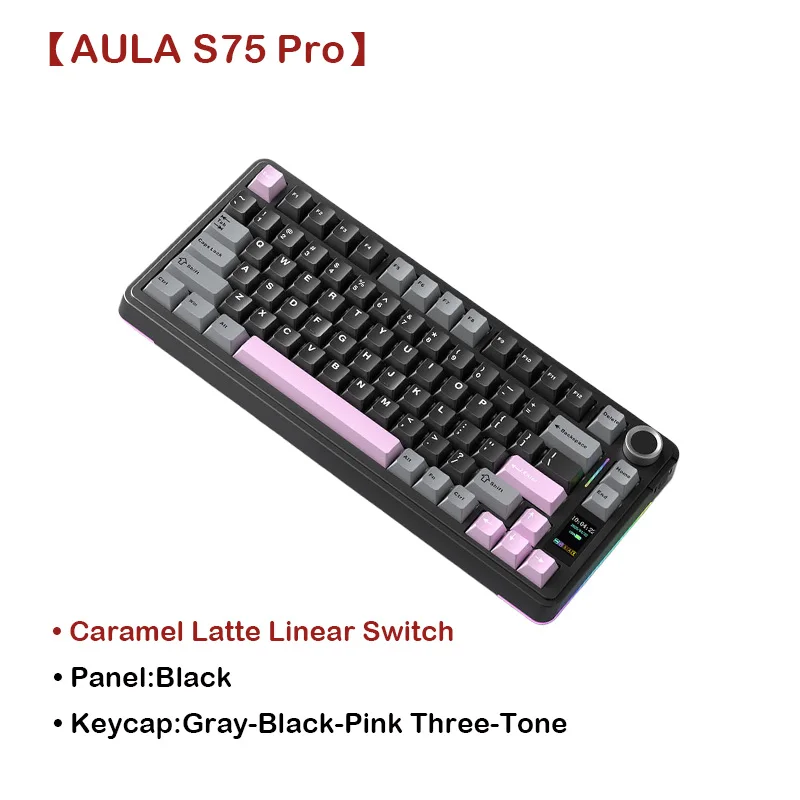 AULA S75 PRO Wired Wireless Bluetooth Tri Mode Hot Swappable