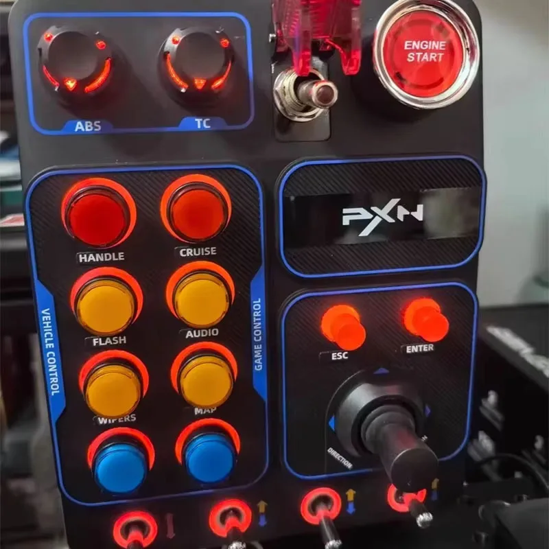 PXN CB1 Racing Simulator Zentrale Steuerbox Multifunktionale Schlüsselsteuerbox RGB Maßgeschneidertes EURO Truck Simulator Rennspiel ﻿