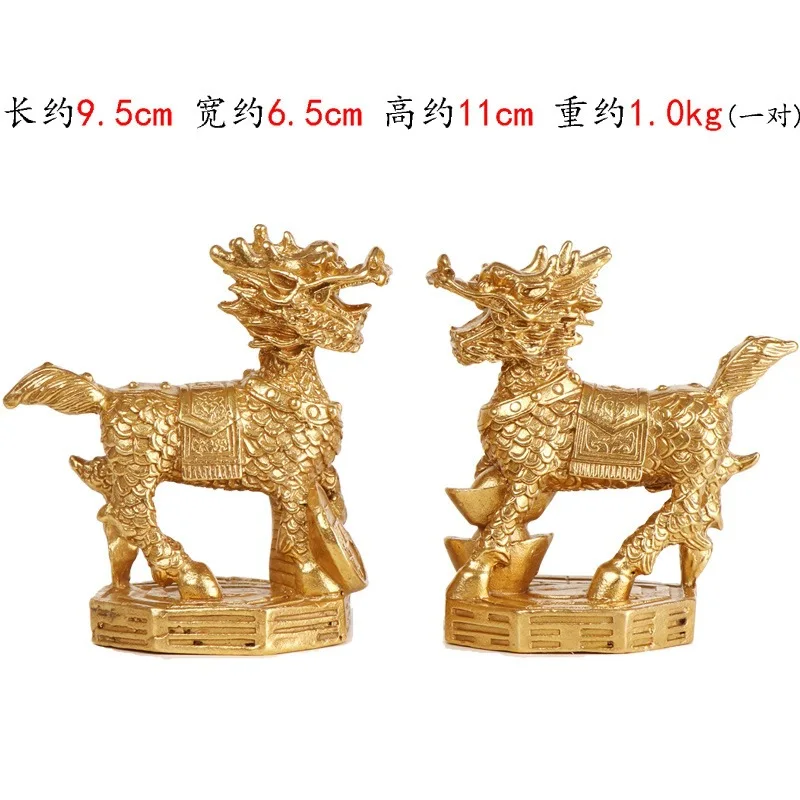 Manufacturer'S Artifacts: A Pair Of Eight-Trigram Ornaments, Decorative Crafts, Bronze Qilin Figurines