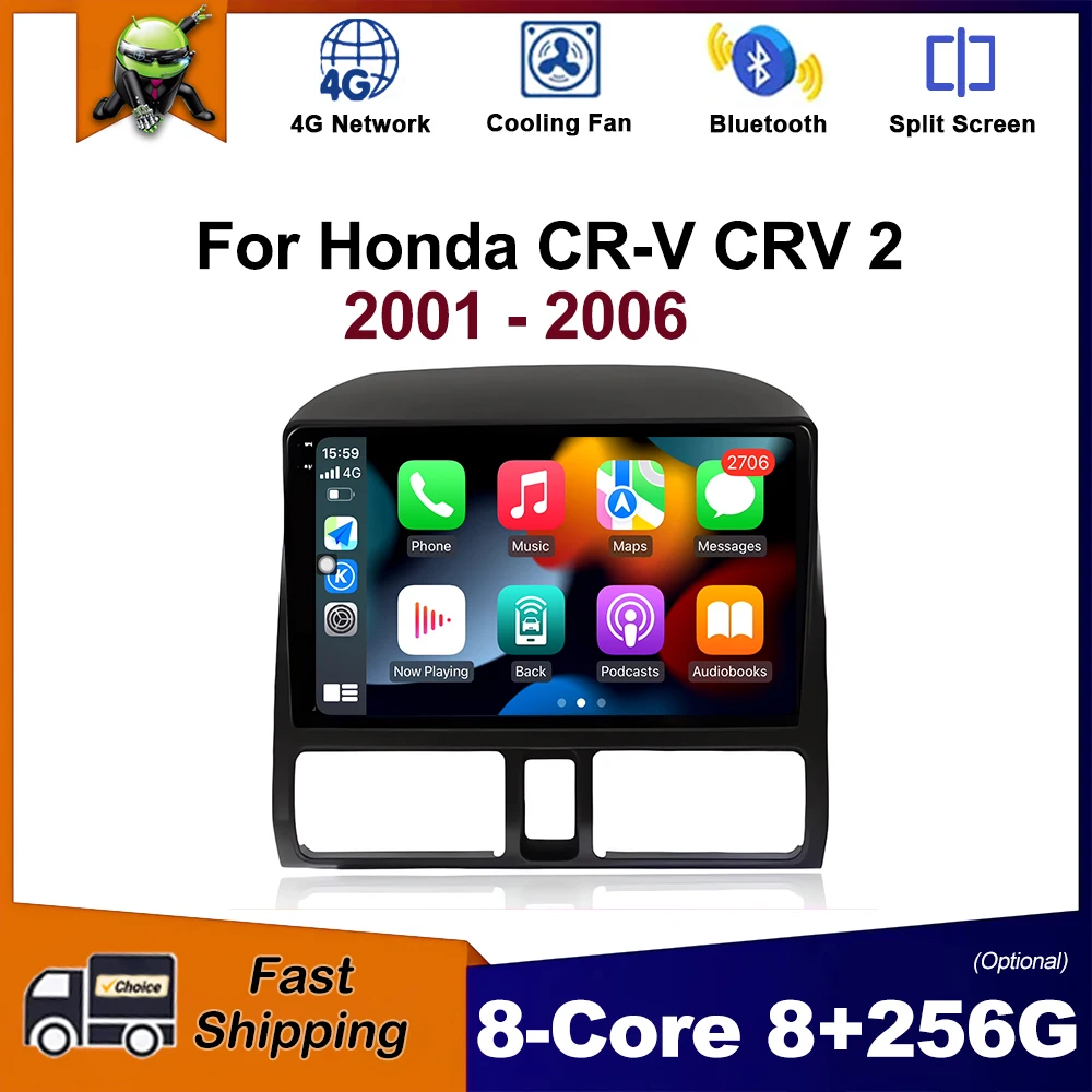 

9 inch Android OS Car Radio Multimedia Stereo Player for Honda CR-V CRV 2 2001 - 2006 GPS Navigatio Wireless Carplay WiFi