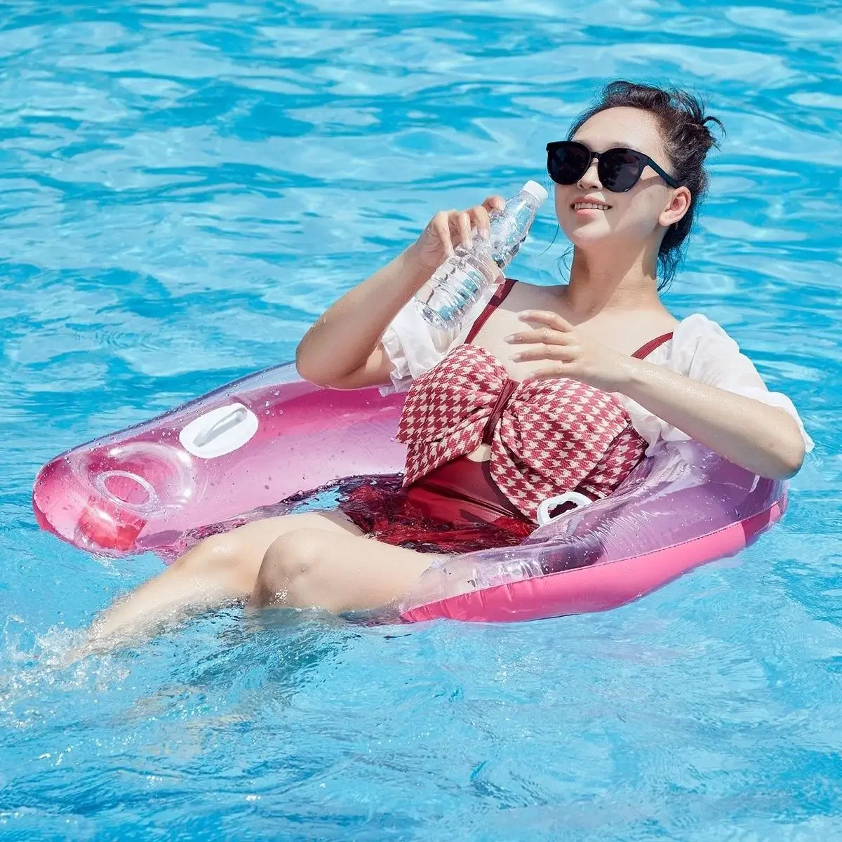 

Inflatable Floating Water Mattresses Hammock U-Shape Swimming Pool Water Hammock Air Mattresses Bed Sports Lounger Chair