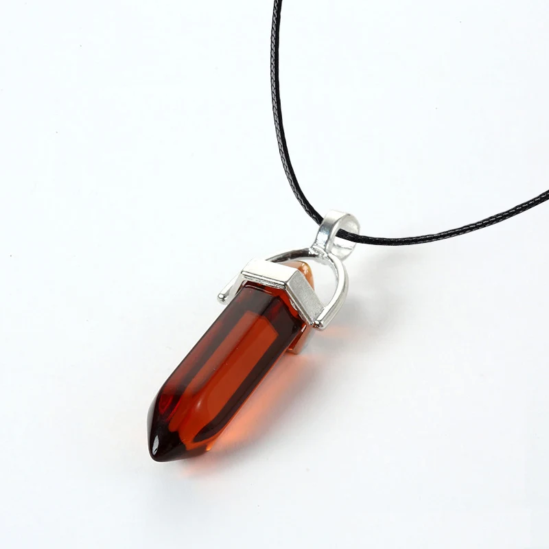 2025 Sechseckige Säule Quarz Halsketten Türkis Rosa Kristall Anhänger Halskette Für Frauen Kette Naturstein Halsband Schmuck – Detail 4
