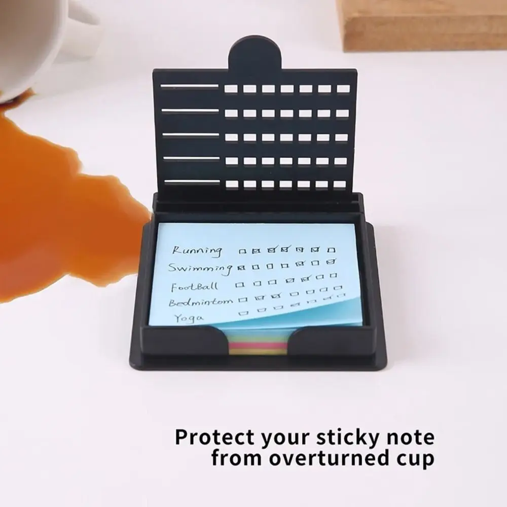 5IN1 Sticky Note Holder Set Multi Purpose with Template Sticky Note Stencil Storage Tool Note Organizer Notepad Dispenser