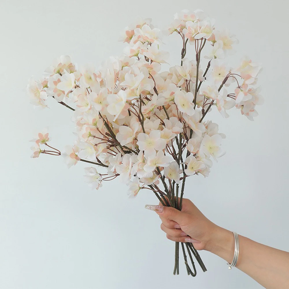 Single Branch 3 Fork Simulated Peach Artificial Flower Spring Decoration Fake Plants Photography Backdrop Yard Garden Decors