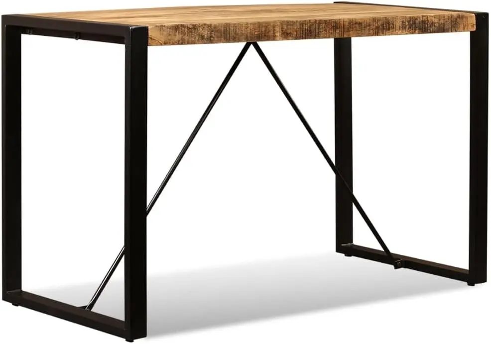 Corner Dining Table Kitchen Work Table Cafe Table Dining Table Solid Rough Mango Wood 47.2"" For Home Kitchen Dining Room