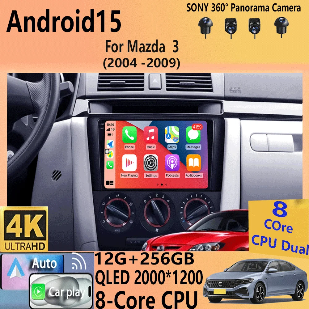 

Android 15 video Player Car Radio For Mazda 3 2004 -2009 2din with BOSE Multimedia Player Carplay Stereo GPS Head Unit