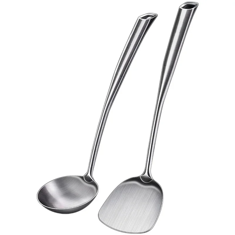 Raspador familiar de acero inoxidable 304, espátula para freír, cuchara para servir, cocina, giratoria para hornear, certificado de lujo