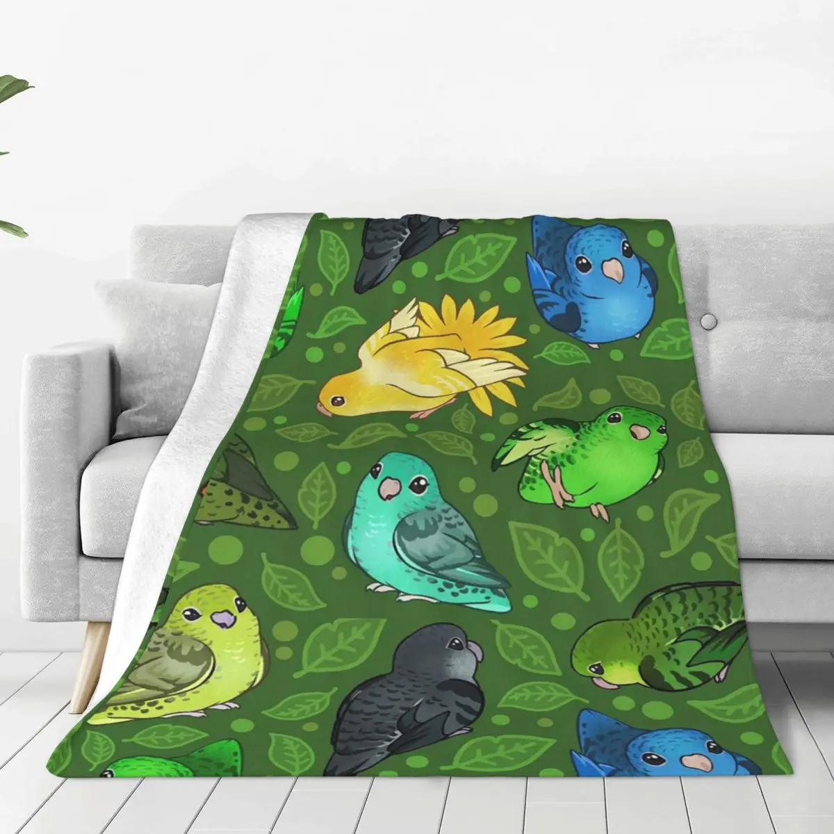 Lineolated Parakeet Cuties Blankets Fleece Super Soft Sofa Throw Blankets For Home Bedroom Office Throws Bedspread Quilt