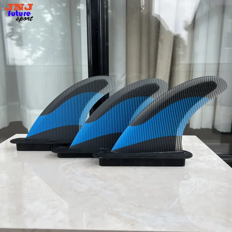 JNJ-Future Fiberglass Surfboard, Fin Thruster, Medium Mid, Fanning Template