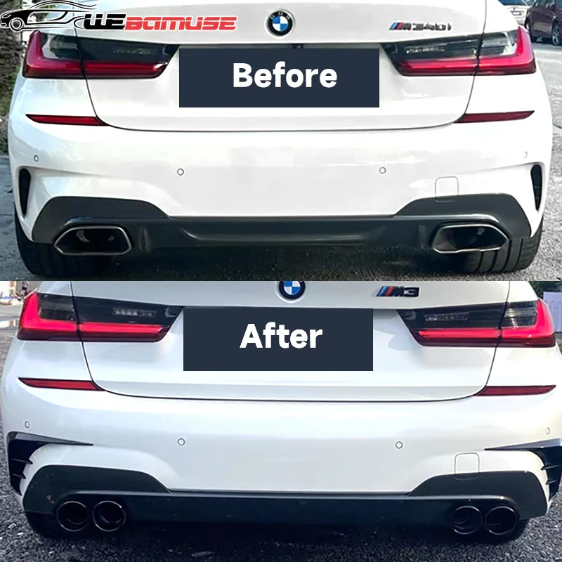 For BMW G20 G21 M340i MPE Muffler Header Exhaust System Upgrade Dual Quad Stainless Steel Carbon Fiber Tips 2019 TO 2024