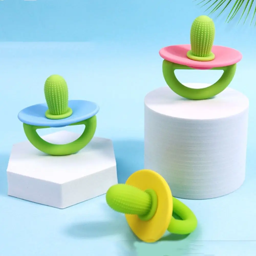 

Cartoon Baby Teethers Cactus Shaped Baffle Design Baby Grinding Stick Food Grade Silicone Soft Chewing Toys Baby Shower Gifts