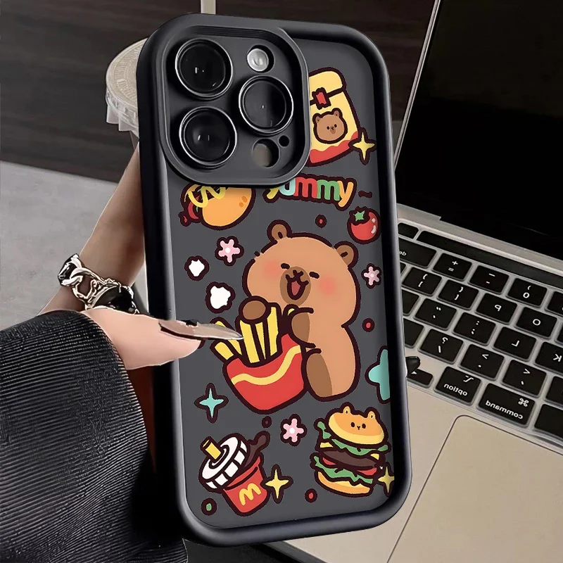 Cute L-Loopy Capybara Printing Case for Samsung Galaxy A35 A55 A15 A25 A16 A06 A05 A05S A24 A13 A23 A12 A22 A32 A52 A71 A51 4G