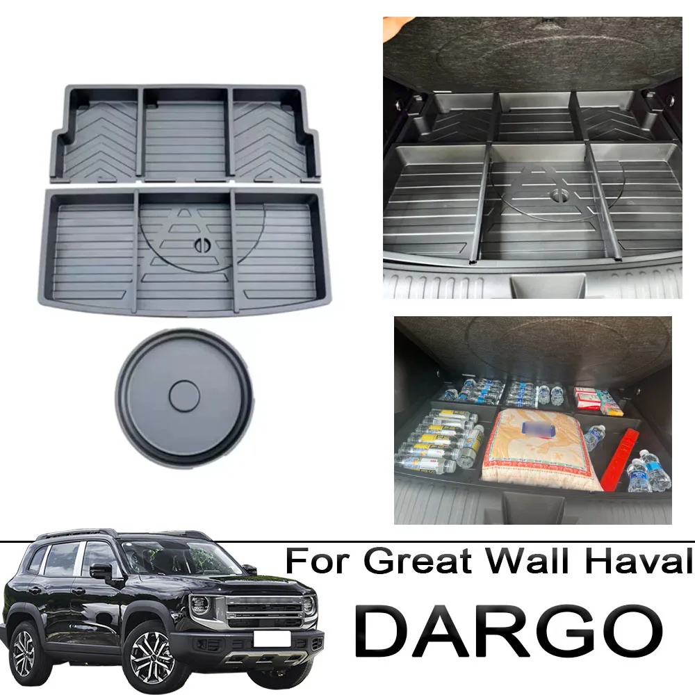 Car trunk hidden waterproof storage box For Great Wall GWM Haval DARGO 2020-2024 Trunk storage box Modified interior