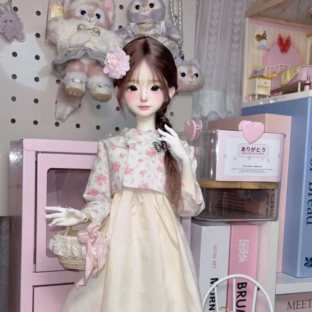 

Одежда для кукол BJD, подходящая для размера 1/3 1/4, милая юбка с цветочным узором, одежда, костюм, аксессуары для кукол (4 точки)