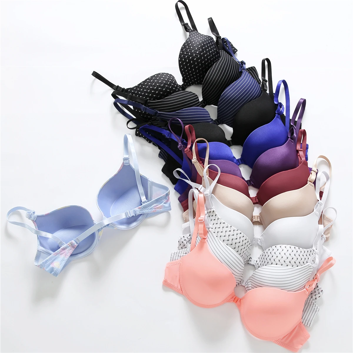 Girls Cheap Bra Sexy Front Closure Bra Women Underwire Lingerie Push Up Bralette Underwear 7 Colors Seamless Hot Bras intimates