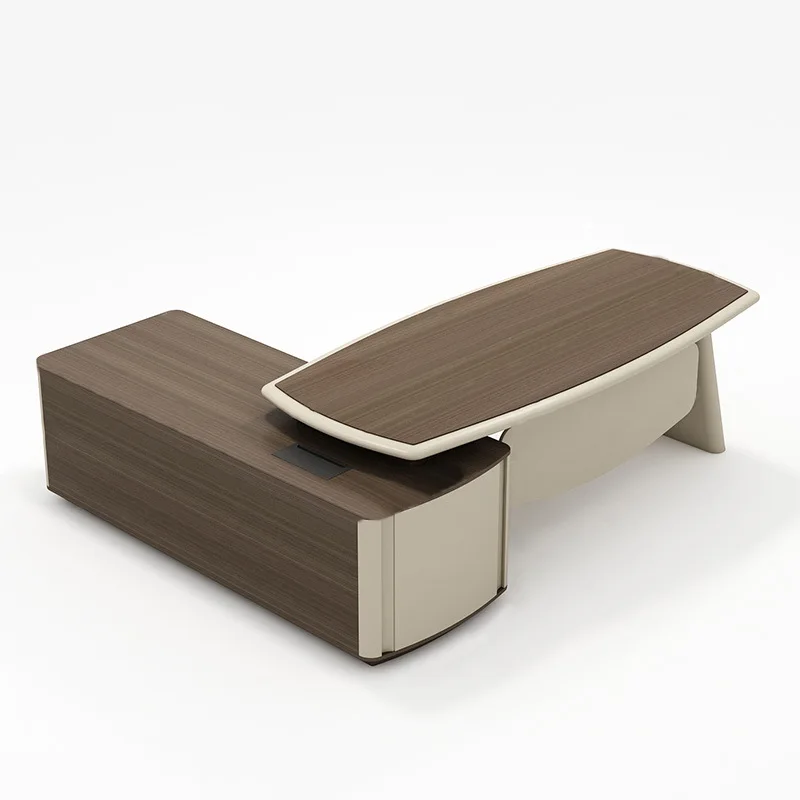 

Роскошный офисный стол руководителя, большой стол для президента, простой современный стол для генерального директора, комбинация стола и стула с файловым шкафом.