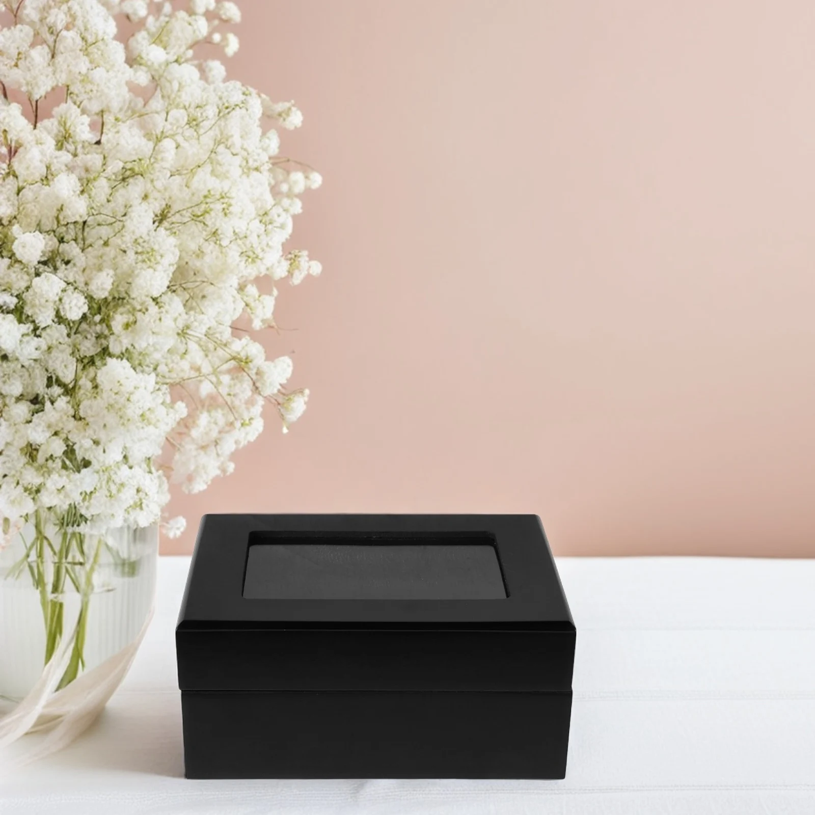 

Кольцо Шкатулка для драгоценностей Чистый черный Прочное деревянное решение для хранения Элегантный дизайн Уникальный держатель Обручальный футляр Браслет Ожерелье Дисплей