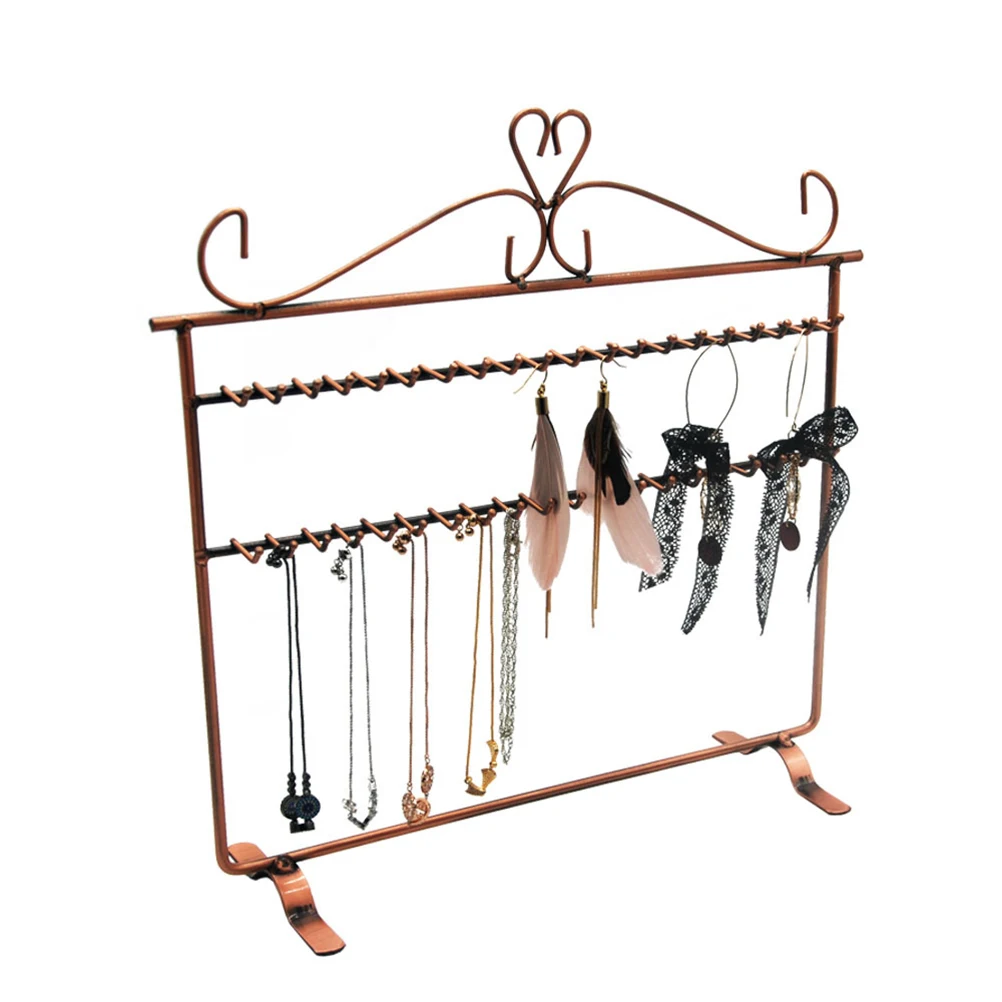 

Metal Necklace and Earrings Display Rack Creative Jewelry Stand Organizer for Dresser Nightstand Storage Earring Display Holder