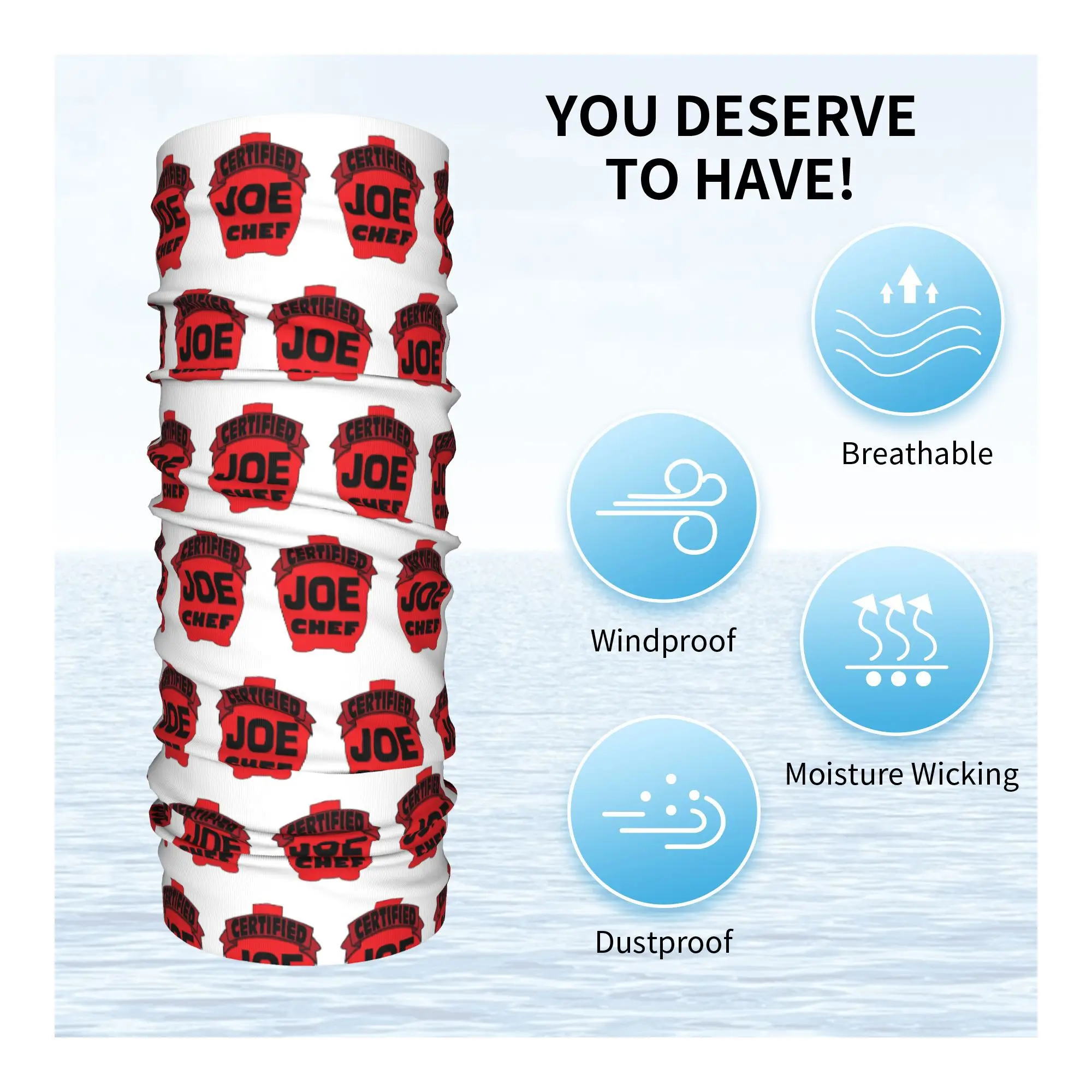 認定 JOE シェフ カマド認定 BBQ グリルマスター バンダナ ネックカバー プリント フェイススカーフ 暖かいフェイスマスク ハイキング 釣り ユニセックス